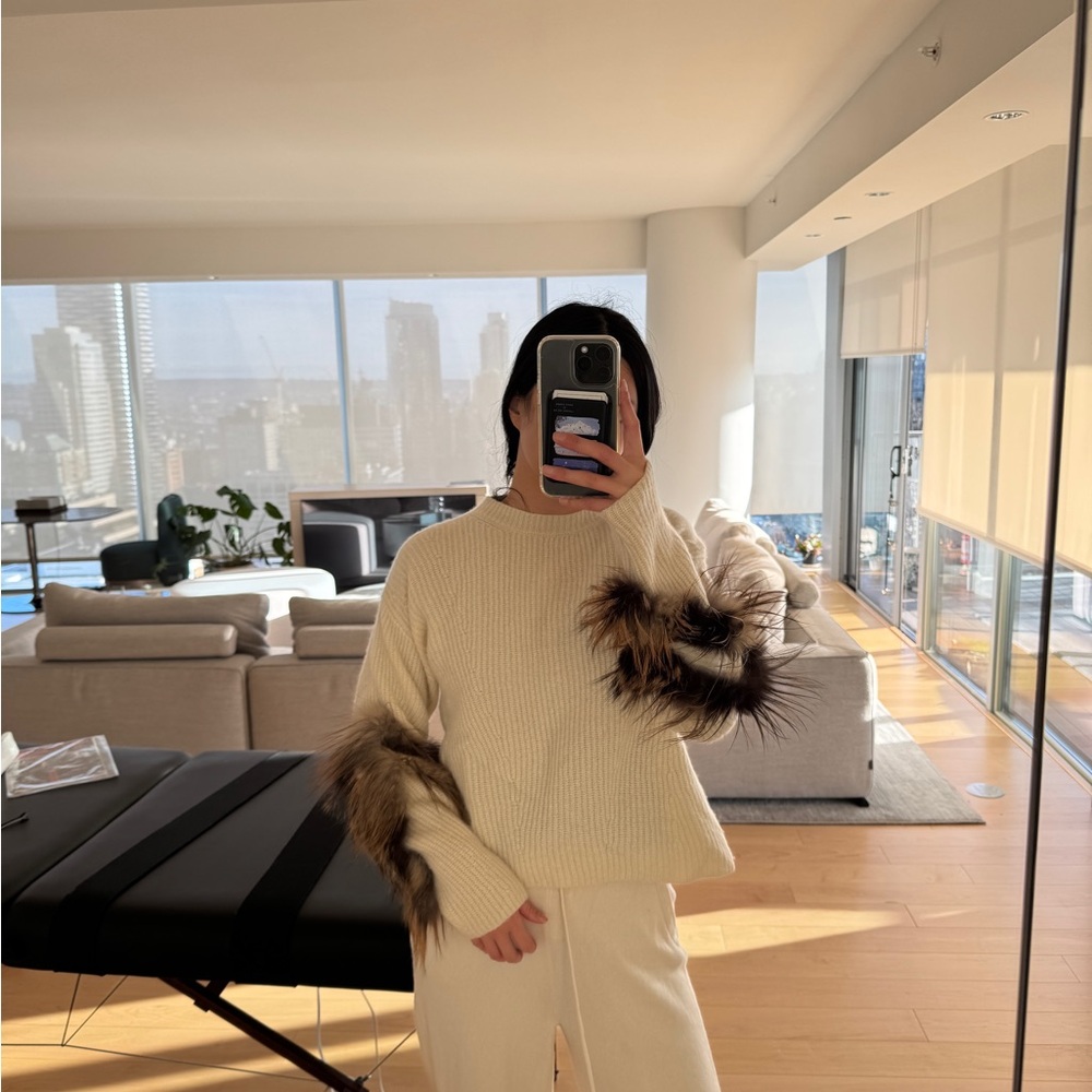 Lapointe Sweater with Fur Cuffs